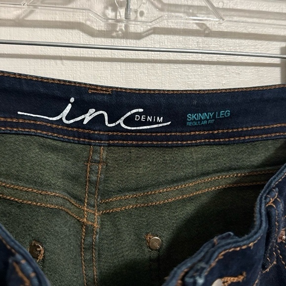 INC Jeans Womens 4 Dark Blue Skinny Leg Regular Fit Denim Stretch 5 Pocket - Picture 3 of 5